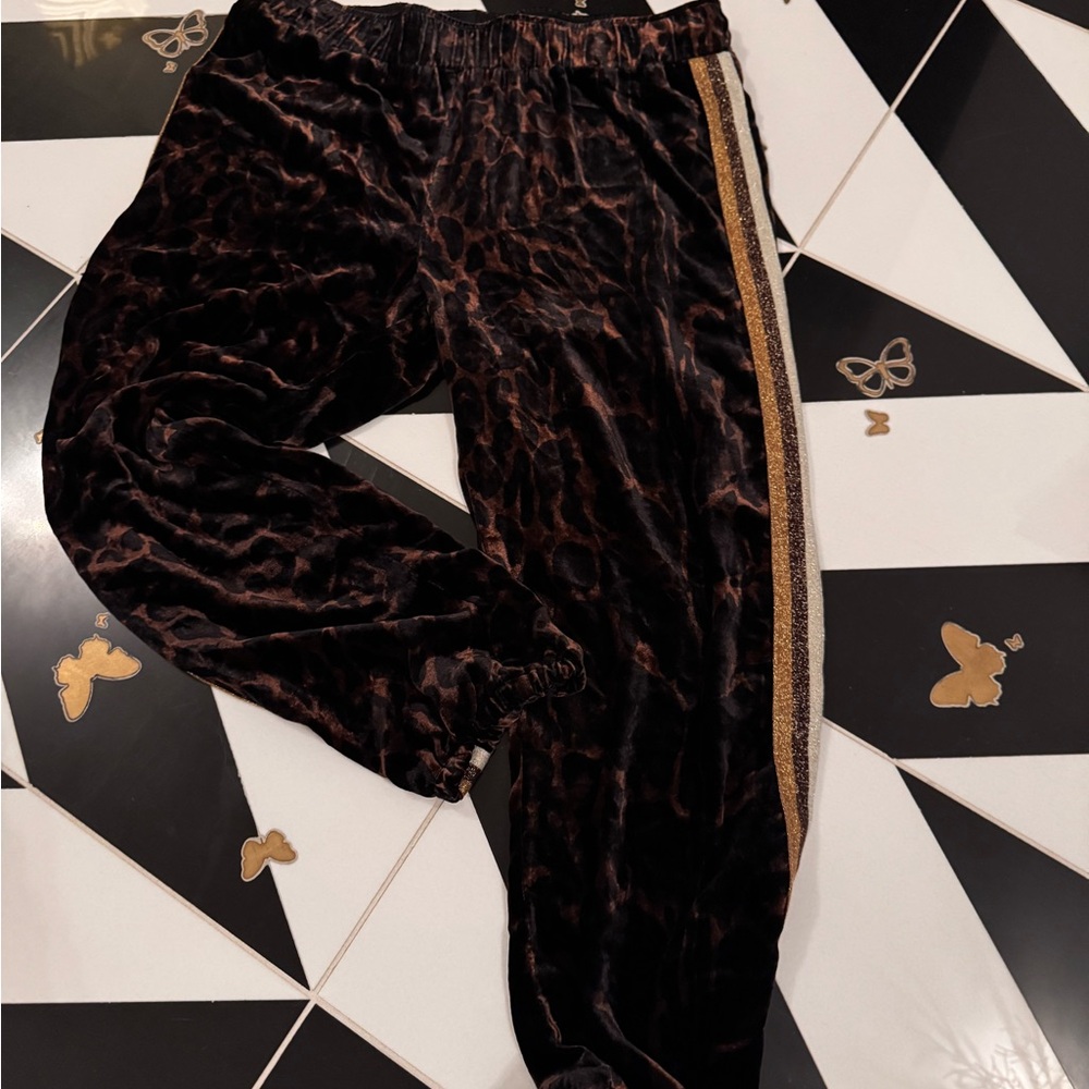 Velvet Leopard Print Women’s Jogger style Pants